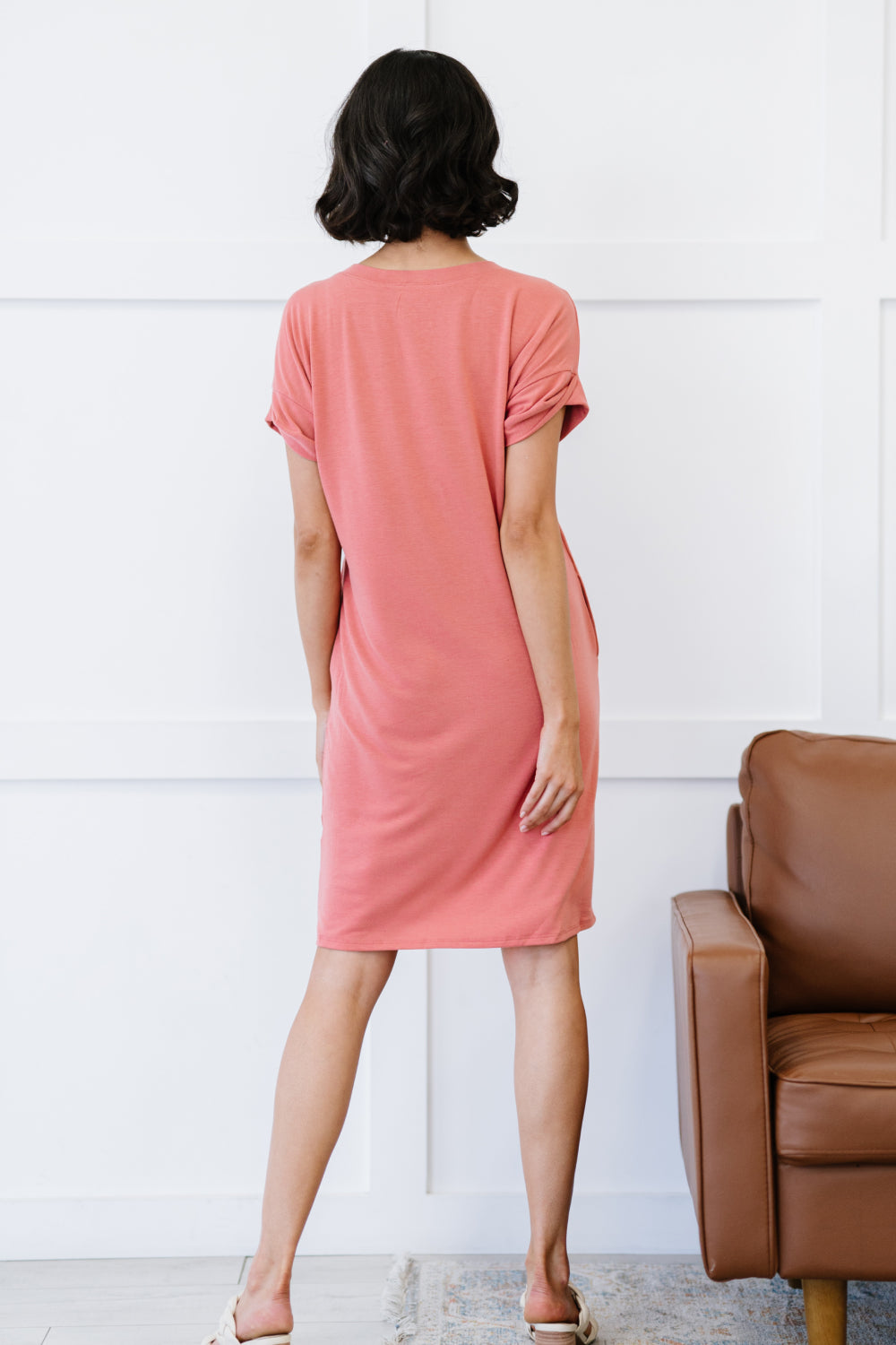 Zenana Natural Beauty Full Size Run T-Shirt Dress with Pockets