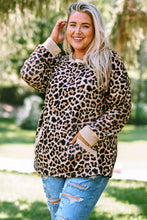 Load image into Gallery viewer, Plus Size Leopard Pullover with Kangaroo Pocket
