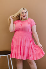 Load image into Gallery viewer, ODDI Pink Passion Full Size Run Smocked Waist Dress
