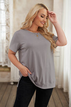 Load image into Gallery viewer, Plus Size Side Slit Round Neck T-Shirt
