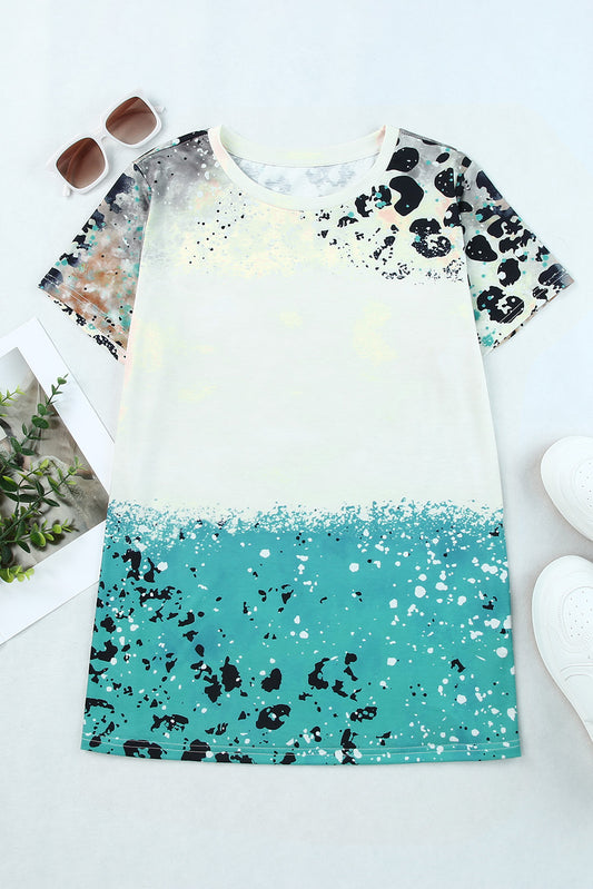 Tie-Dye Leopard Short Sleeve Tee