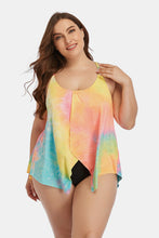 Load image into Gallery viewer, Plus Size Tie-Dye Scoop Neck Two-Piece Swim Set
