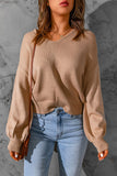 Dropped Shoulder Twisted Cutout Sweater