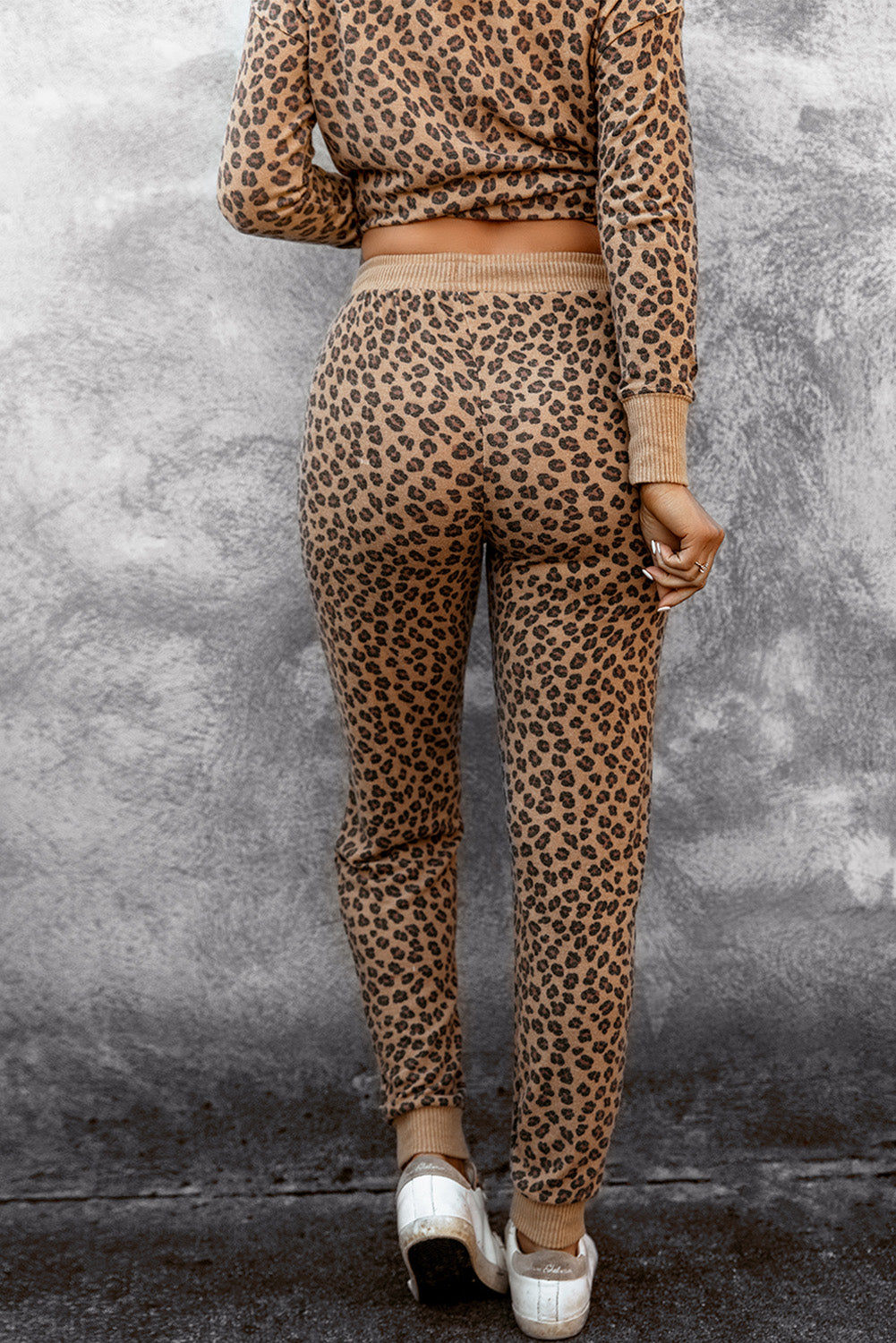 Leopard Print Drawstring Joggers (Joggers Only)