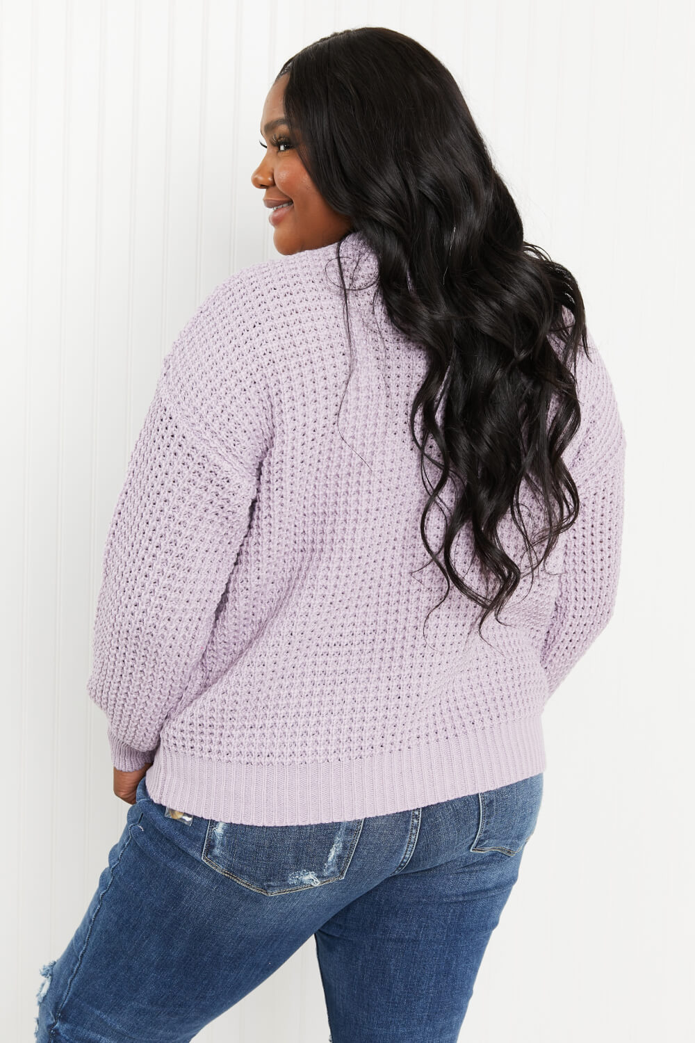 Zenana Full Size Waffle-Knit V-Neck Cardigan