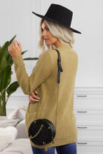 Load image into Gallery viewer, Open Front Curved Knit Cardigan Sweater
