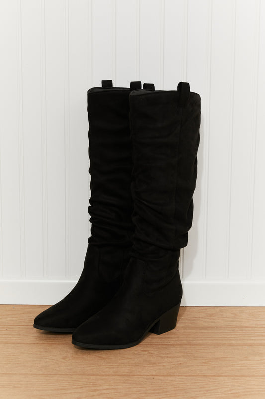 Qupid Around Town Scrunchy Knee High Boots