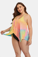 Load image into Gallery viewer, Plus Size Tie-Dye Scoop Neck Two-Piece Swim Set
