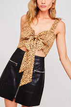 Load image into Gallery viewer, Animal Print Smocking Crop Top With Ribbon
