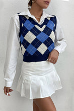 Load image into Gallery viewer, Argyle V-Neck Sweater Vest
