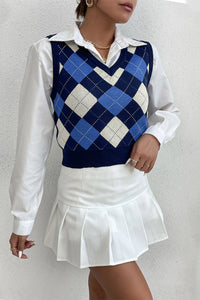 Argyle V-Neck Sweater Vest