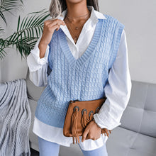 Load image into Gallery viewer, Cable-Knit Capped Sleeve Sweater Vest
