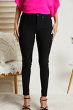 YMI Jeanswear Kate Hyper-Stretch Mid-Rise Skinny Jeans in Black