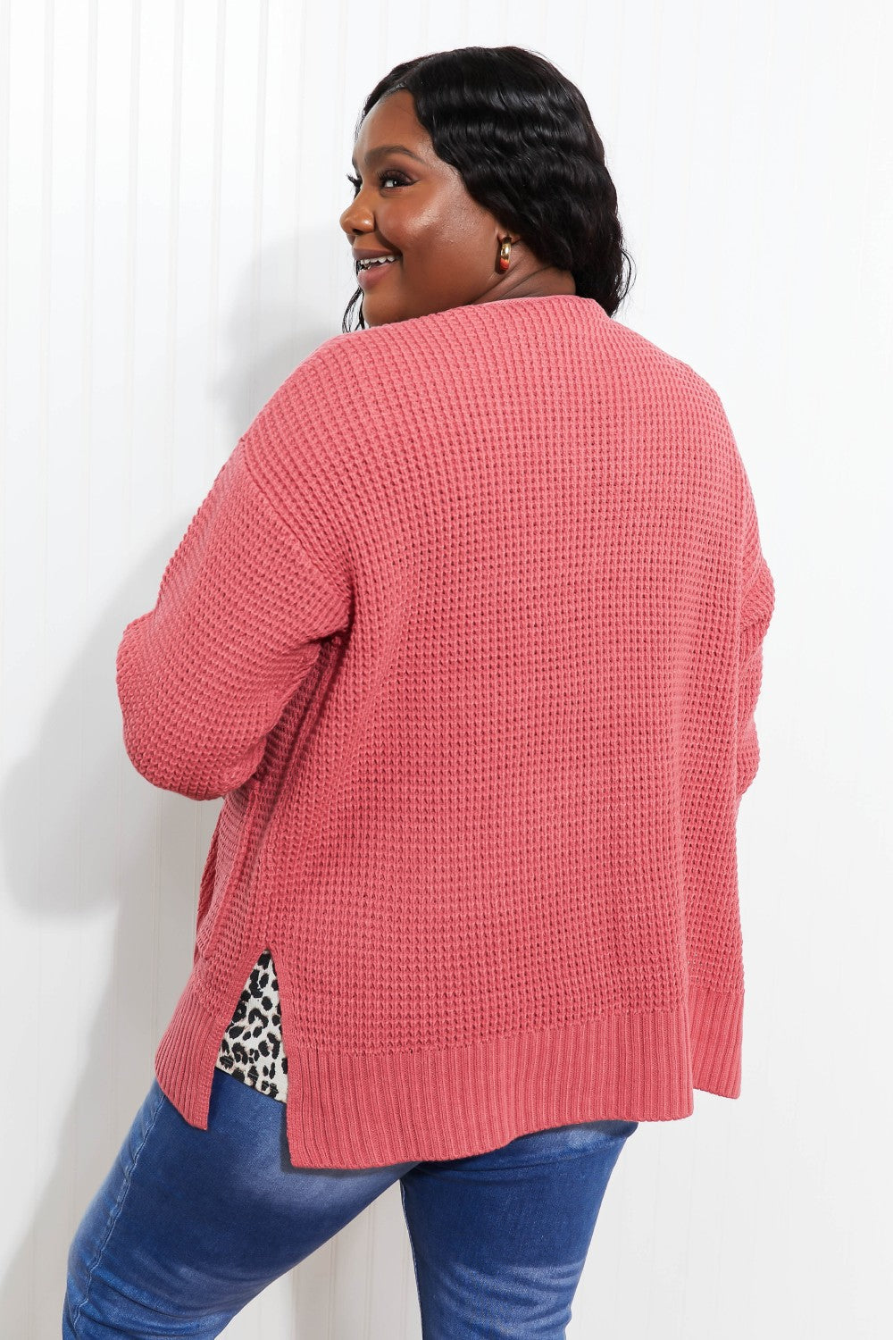 Zenana Cozy Feeling Full Size Waffle Knit Cardigan