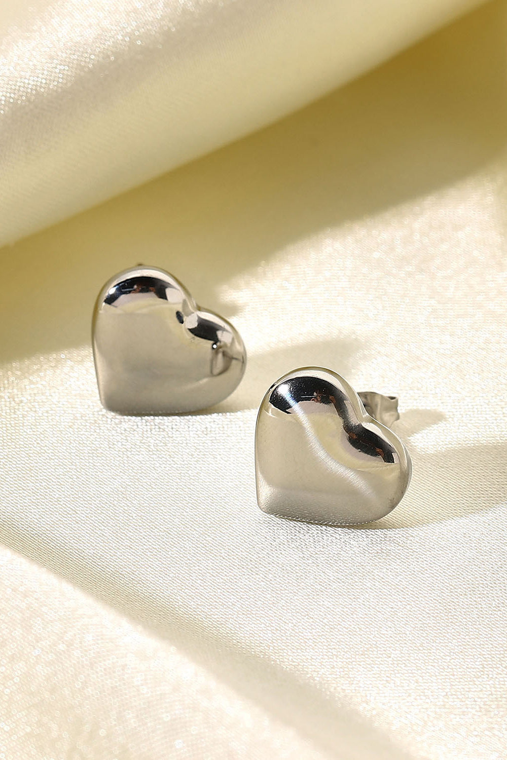 Stainless Steel Heart Stud Earrings