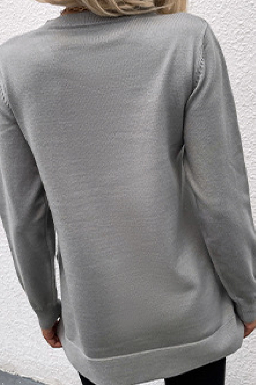 Round Neck Dropped Shoulder Sweater