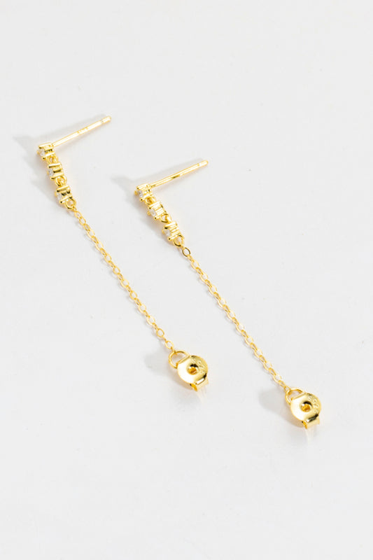 Zircon 925 Sterling Silver Chain Earrings