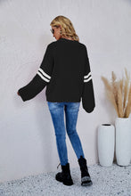 Load image into Gallery viewer, Heart Graphic Long Sleeve Ribbed Trim Sweater
