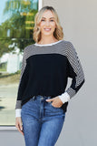 Sew In Love Full Size Striped Dolman Sleeve Knit Top