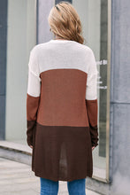 Load image into Gallery viewer, Color Block Longline Cardigan with Pockets
