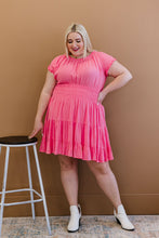 Load image into Gallery viewer, ODDI Pink Passion Full Size Run Smocked Waist Dress
