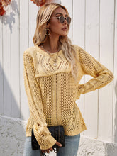 Load image into Gallery viewer, Round Neck Openwork Sweater
