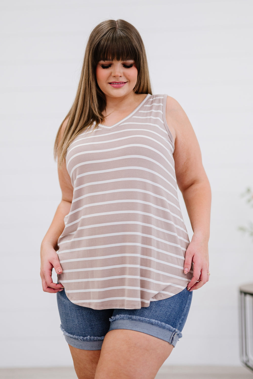 Zenana San Francisco Stroll Full Size Striped Tank