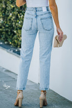 Load image into Gallery viewer, Acid Wash Straight Leg Ankle-Length Jeans
