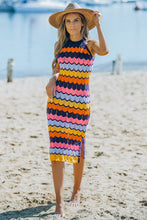 Load image into Gallery viewer, Multicolored Side Slit Knit Sweater Dress
