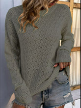 Load image into Gallery viewer, Openwork Dropped Shoulder Sweater
