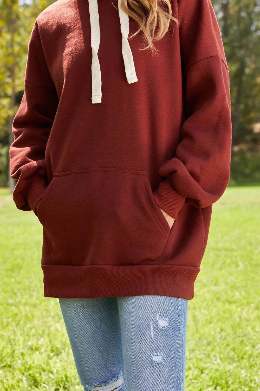 Zenana Hay Ride Full Size Longline Hoodie