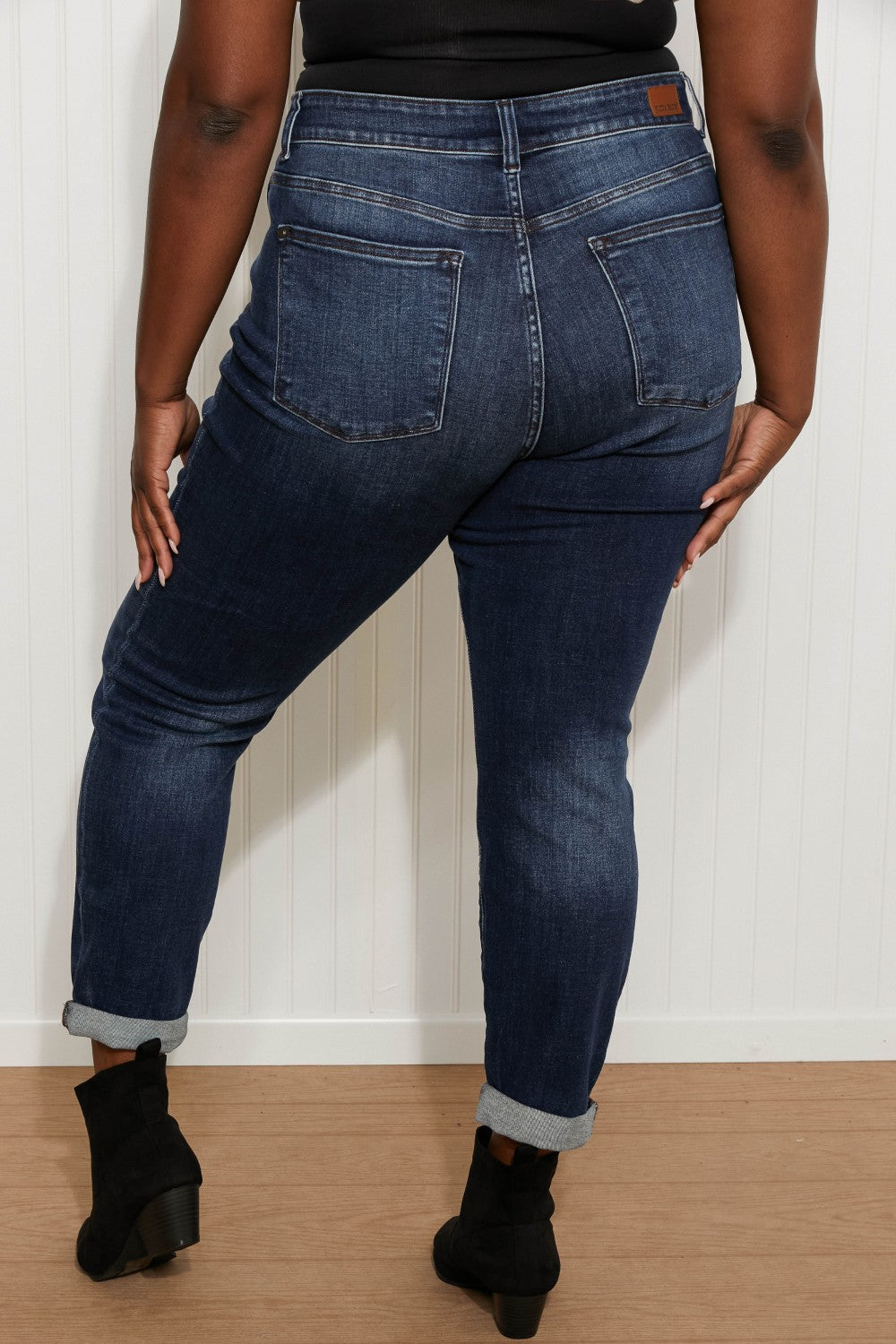 Judy Blue Penelope Full Size Cuffed Slim Fit Jeans