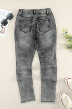 Load image into Gallery viewer, Acid Wash Raw Hem Distressed Jeans
