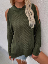 Load image into Gallery viewer, Cable-Knit Cold Shoulder Sweater
