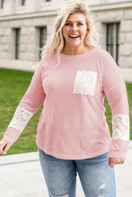 Load image into Gallery viewer, Plus Size Lace Waffle Knit Blouse
