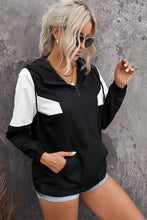 Load image into Gallery viewer, Color Block Drawstring Hooded Jacket
