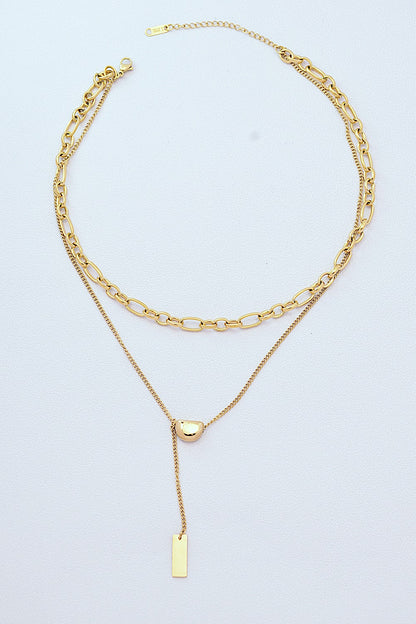 Taking Risks Geometric Pendant Layered Necklace