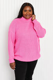 Davi & Dani Camera Ready Full Size Mock Neck Sweater