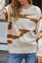 Load image into Gallery viewer, Camouflage Destroyed Hem Sweater
