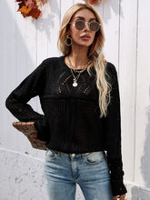 Load image into Gallery viewer, Round Neck Openwork Sweater
