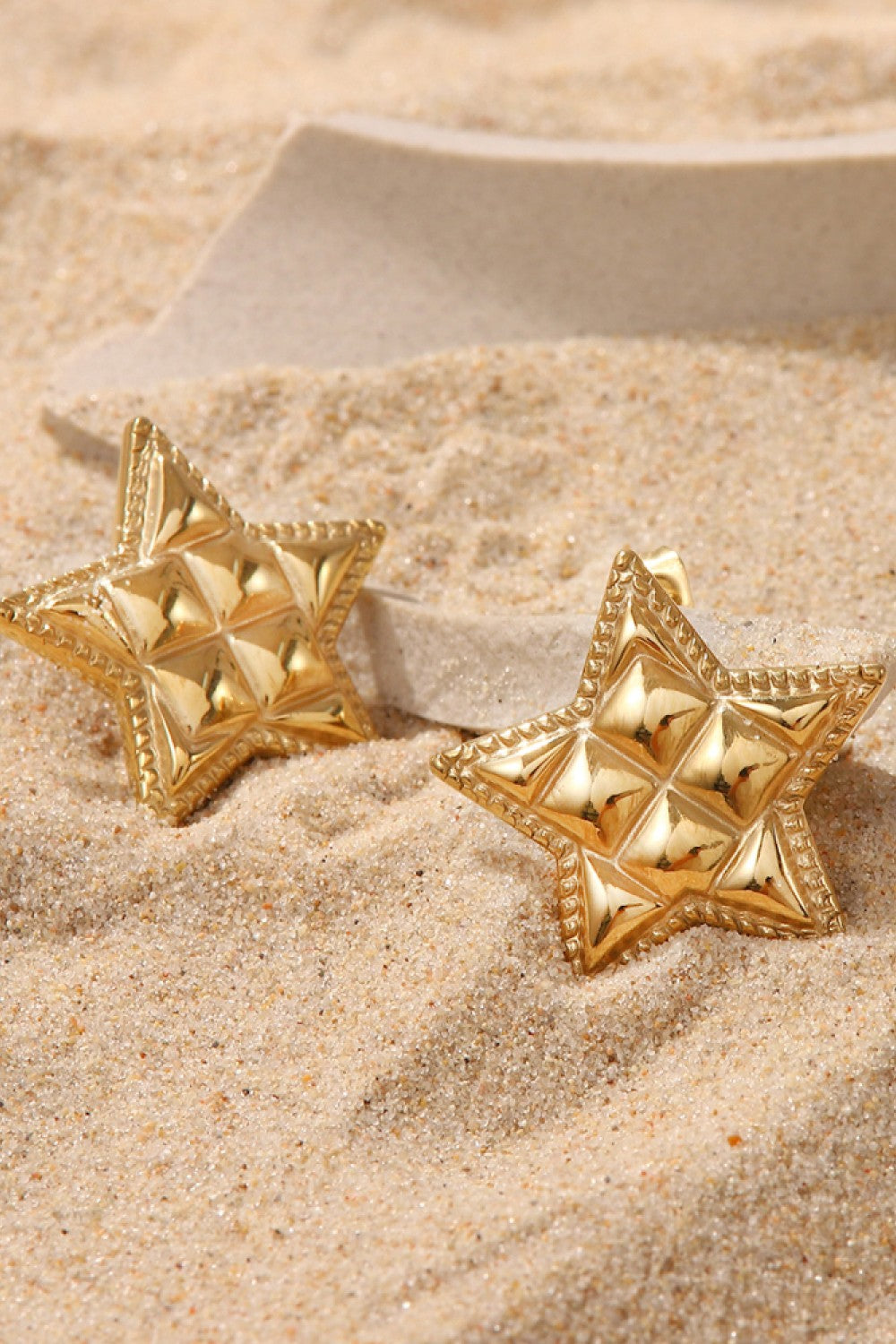 Textured Star Stud Earrings