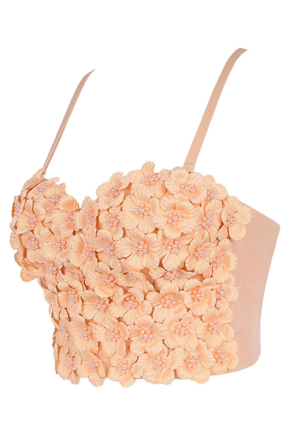 Flower Embellishment Spaghetti Strap Bustier