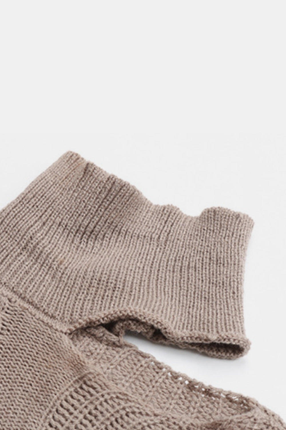 Cable Knit Cutout Detail Turtleneck Chunky Sweater