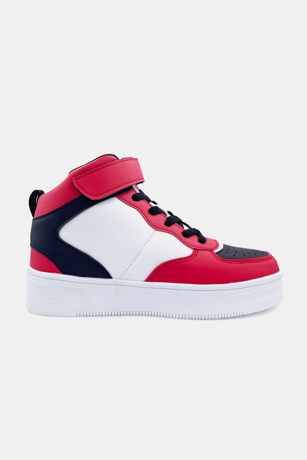 Berness Color Block High Top Lace-Up Sneakers in Red