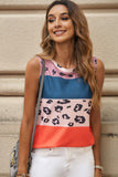 Leopard Color Block Tank Top