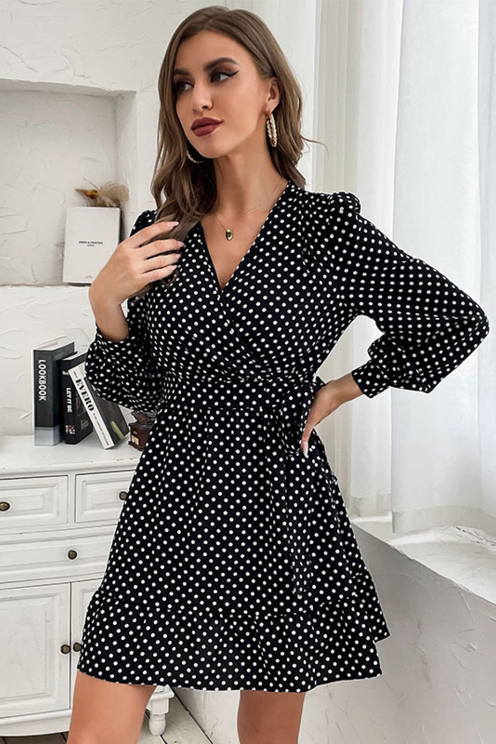 Polka Dot Wrap Robe