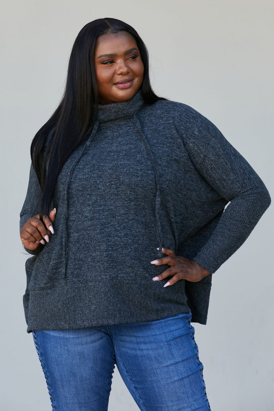 Zenana Full Size Brushed Cowl Neck Sweater