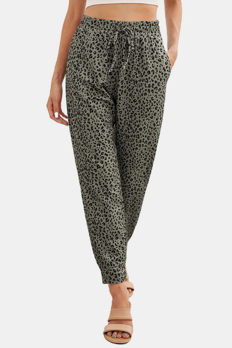 Printed High-rise Pencil Pants