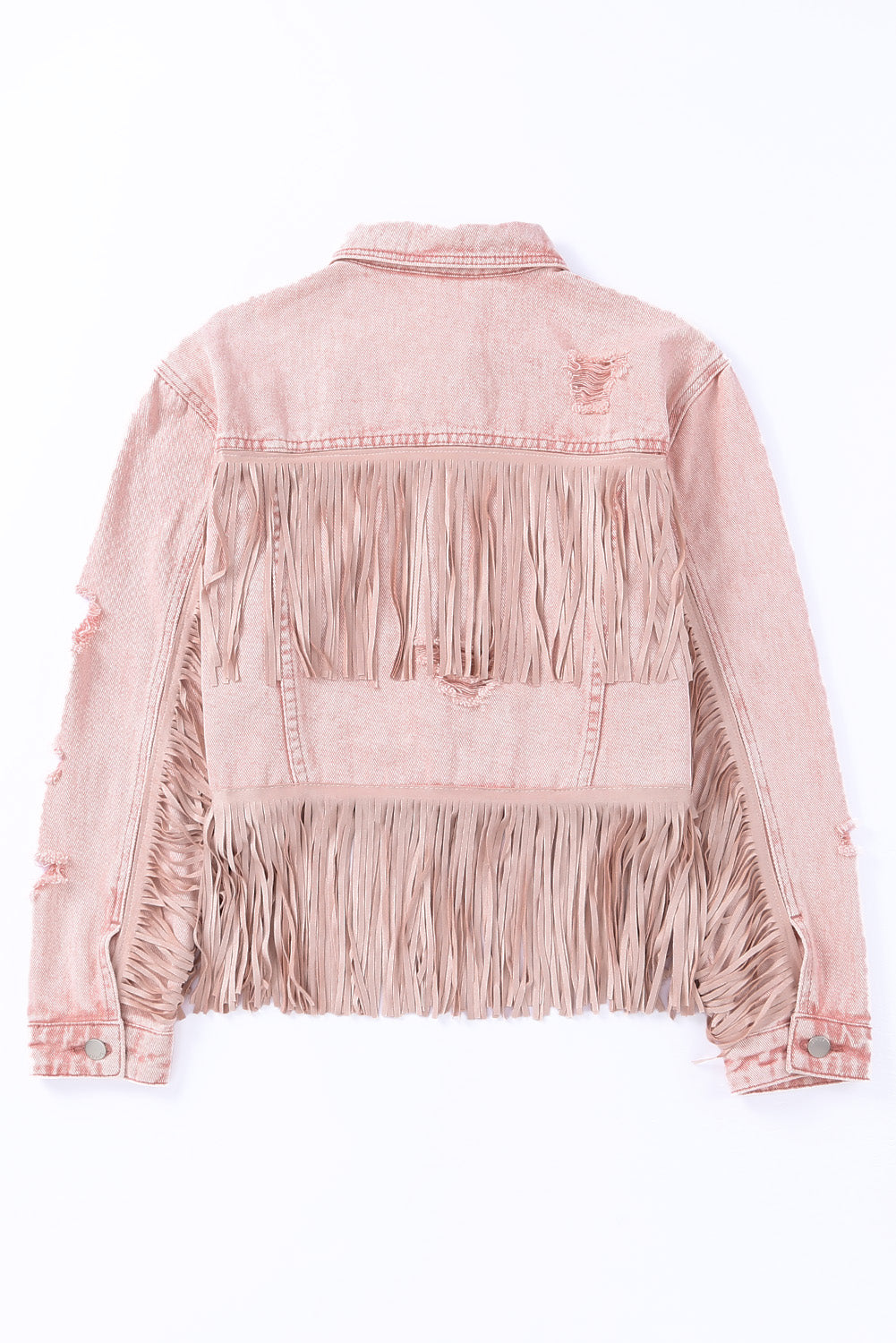 Distressed Fringe Detail Denim Jacket