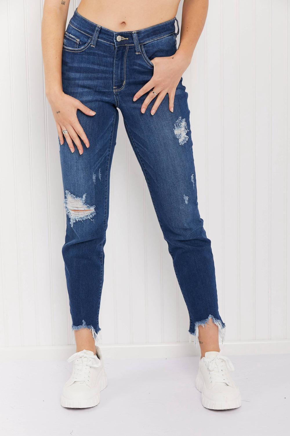 Judy Blue Kendall Full Size Shark-Bite Slim Jeans